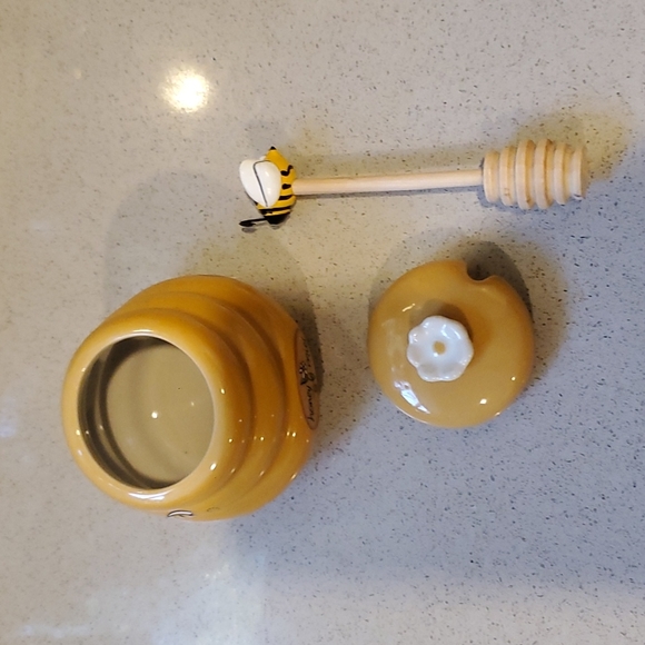 🐝 Mini Beehive Honey Pot with Wooden Dipper 🍯 NEW - Picture 4 of 9
